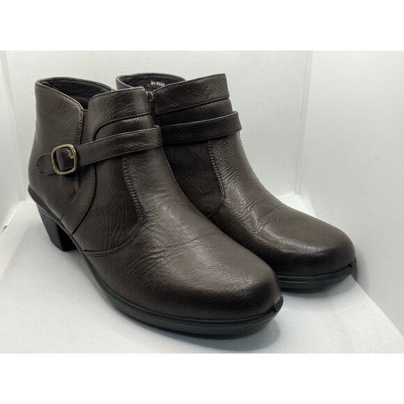 Easy Street Comfort Wave Boots Womens Size 9.5 Brown Side Zip Booties EUC - Picture 1 of 16